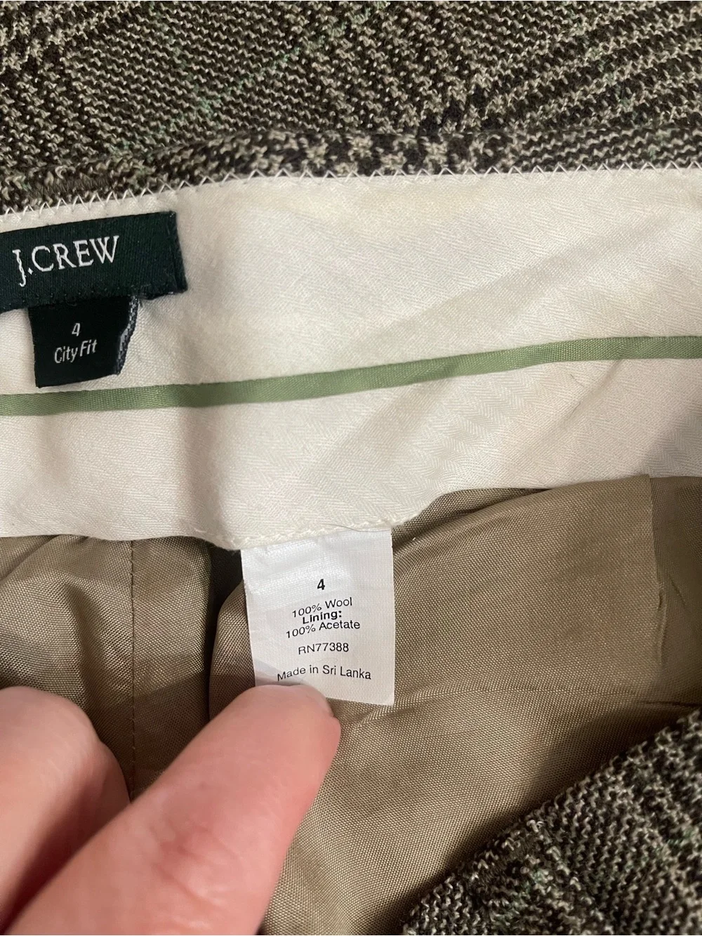 J. Crew Wide Leg Plaid Pants in Gray City Fit